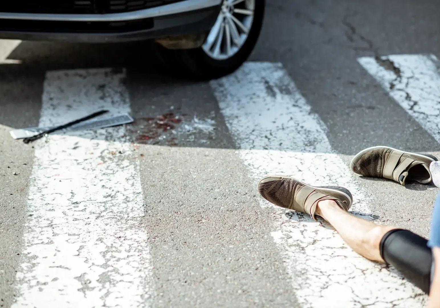 Atlanta pedestrian crosswalk hit and run accident street scene